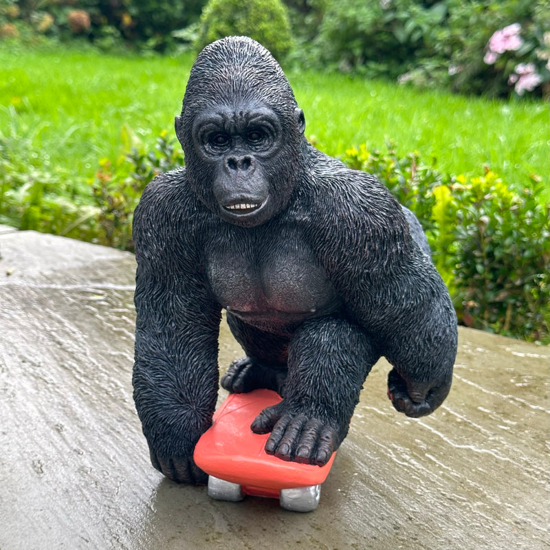 Gorilla on Skateboard figurine novelty monkey ape or skate board lover gift