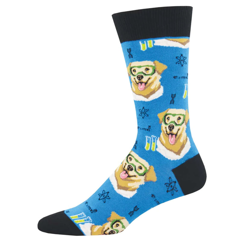 Men's Labrador socks Socksmith 'Science Lab' design, novelty fun socks, one size, quality cotton mix