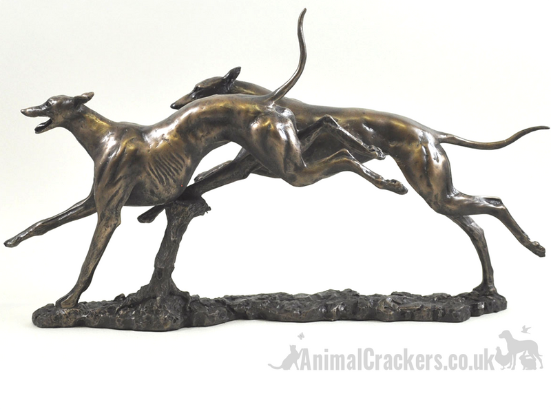David Geenty 'Winner' large Racing Greyhounds Bronze ornament figurine sculpture