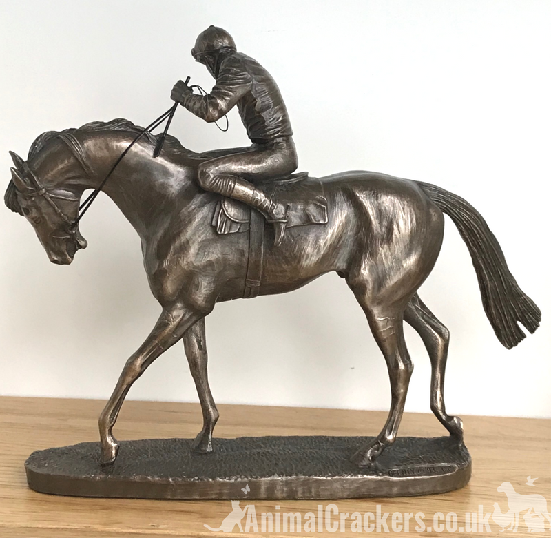 'On Parade' by David Geenty Cold Cast Bronze race horse figurine