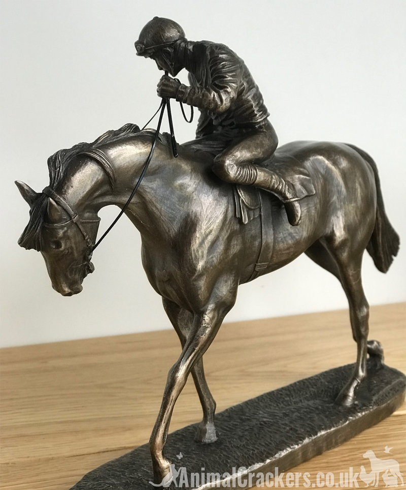 'On Parade' by David Geenty Cold Cast Bronze race horse figurine