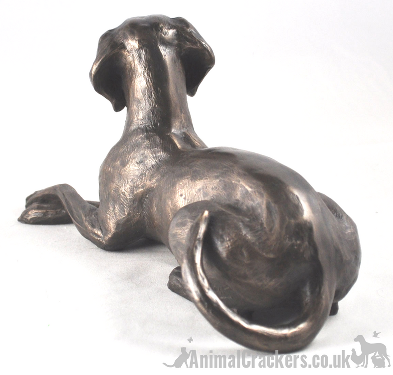 Exclusive to Animal Crackers - fabulous 23cm Cold Cast Bronze Weimaraner ornament figurine designed by Harriet Glen