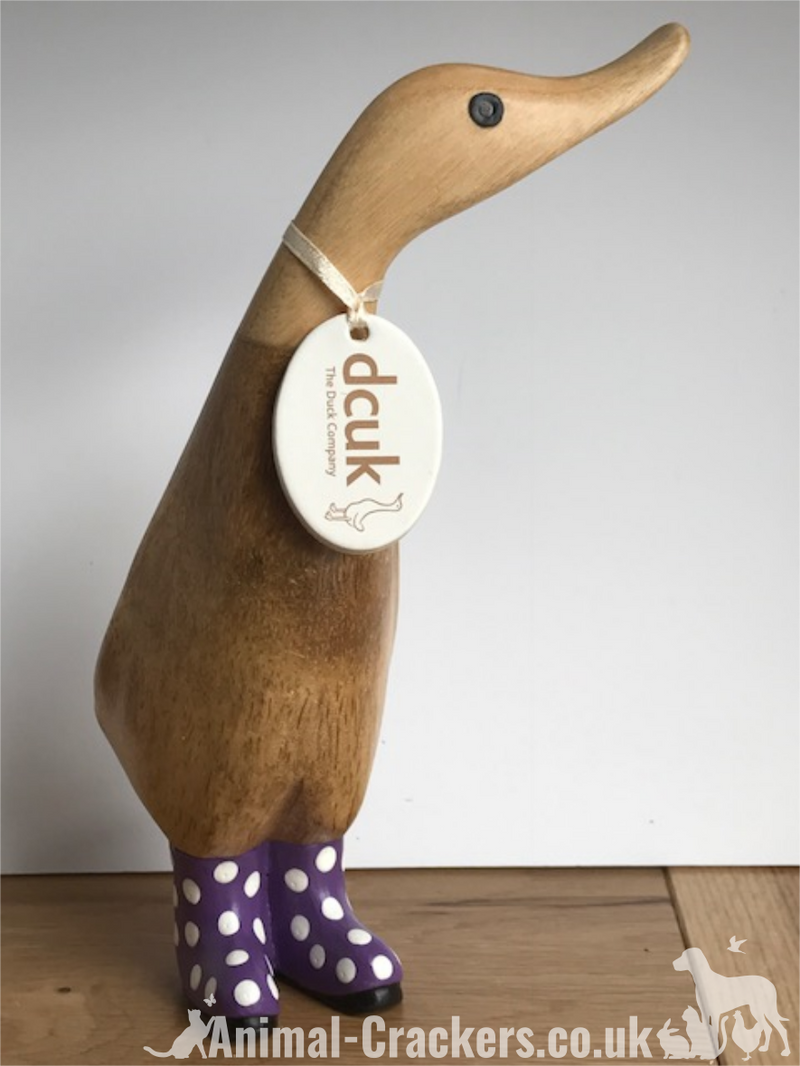 Genuine DCUK wooden duck Duckling in Spotty Wellington Boots