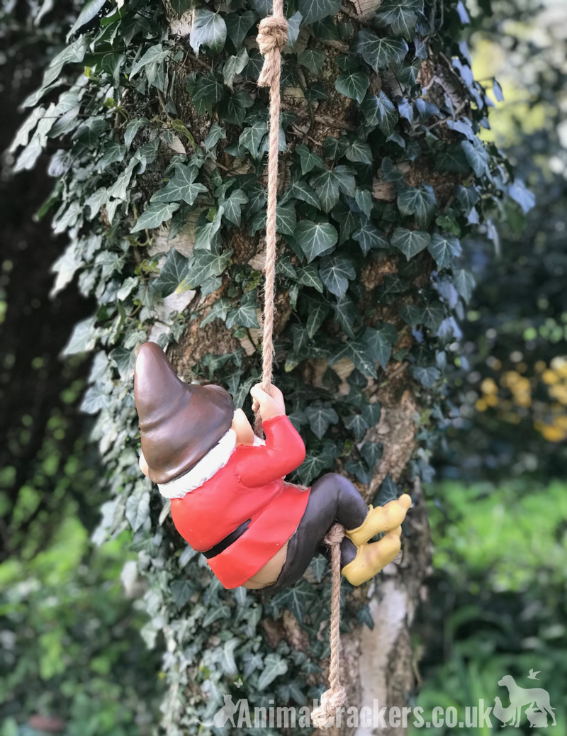 Large Gnome lover gift climbing tree hanging rope ornament decoration sculpture