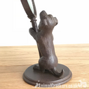 Bronze effect Dog holding magnifying glass ornament sculpture dog lover gift