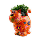 Pomme Pidou 'Dorothy' bright coloured Cat shaped ceramic planter