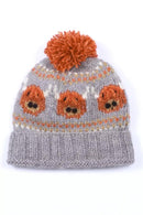 Pachamama Highland Cow Bobble Beanie Hat Chunky Knit Merino Wool