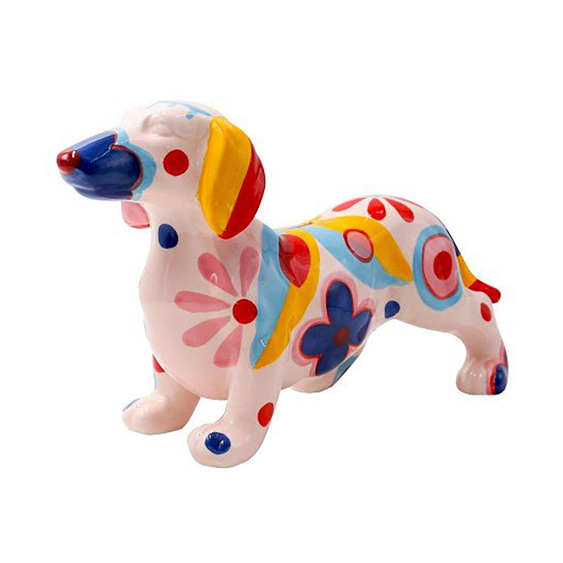 Pomme Pidou 'Frankie Blossom Bliss' Dachshund shaped ceramic Money Box (Medium)