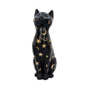 Black Cat With Gold Stars And Moons Figurine, Height 26cm