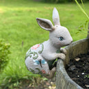 SET OF TWO flower pot hangers in lovely bohemian colours and design (Rabbit & Hedgehog)