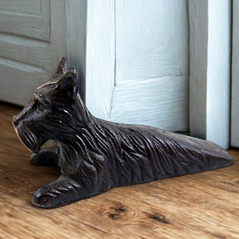 Solid Cast Iron Scottie Dog Shaped Door  Wedge
