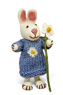 Daisy The Rabbit Hand Felted Ornament With Knitted Accessories
