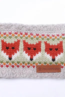 Pachamama Fox Design Headband Hat Chunky Knit Merino Wool