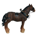 FACTORY SECONDS - 50% OFF - Leonardo Bay Shire Cart Heavy Horse in harness ornament figurine, gift boxed (length 17.5cm)