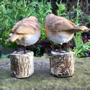 Single Robin on Log home or garden decoration, memorial or bird lover gift, 10cm