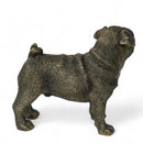 Pug Dog figurine in bronze effect finish from the Leonardo Reflections Bronzed range, in gold gift box