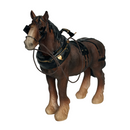 FACTORY SECONDS - 50% OFF - Leonardo Bay Shire Cart Heavy Horse in harness ornament figurine, gift boxed (length 17.5cm)