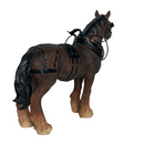 FACTORY SECONDS - 50% OFF - Leonardo Bay Shire Cart Heavy Horse in harness ornament figurine, gift boxed (length 17.5cm)