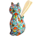 Pomme Pidou 'Caramel' ceramic Cat shaped kitchen utensil holder with utensils
