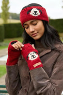 Pachamama Smiley Dog Headband Chunky Knit Wool Fleece Lined