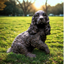 Sitting Spaniel figurine, large heavy weight home or garden decoration, 40cm