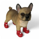 SPECIAL 'LOVE DOGS' EDITION French Bulldog in Red Wellingtons with LOVE HEARTS decoration 'Welly Dog' figurine (25cm)