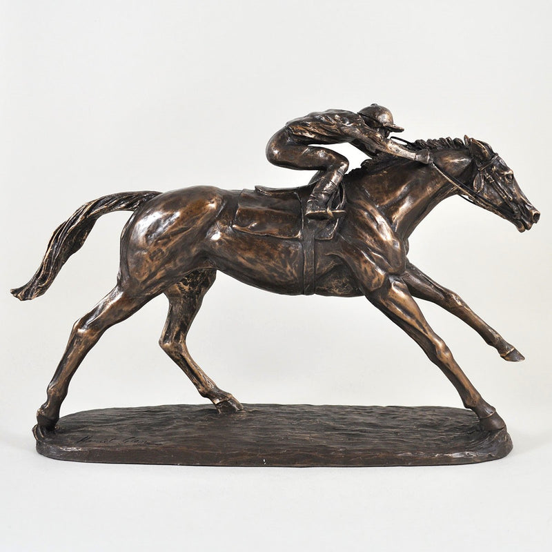 'On the Flat' by Harriet Glen racehorse figurine in cold cast bronze (35cm)