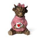 Holly with a Cuppa, from the Hughie Highland Cow range by Lesser & Pavey