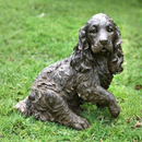 Sitting Spaniel figurine, large heavy weight home or garden decoration, 40cm