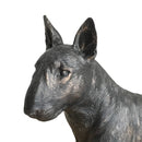 English Bull Terrier Sculpture Figurine, Dark Bronze Finish, Length 24cm