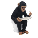 Monkey on Toilet reading a newspaper figurine novelty Monkey lover gift