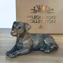 Laying Jack Russell Terrier Dog figurine, Leonardo Reflections Bronzed, 15cm, gift boxed