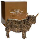19cm Highland Cow ornament figurine, Leonardo Bronzed Reflections range, farmer lover gift, boxed