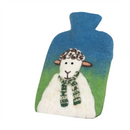 Pachamama Sheep Design Hot Water Bottle, felted wool cover with bottle