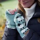 Pachamama Sheep Design Handwarmers Chunky Hand Knit Wool