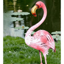 Flamingo Garden Ornament All Metal Vintage Style Statue, 100cm