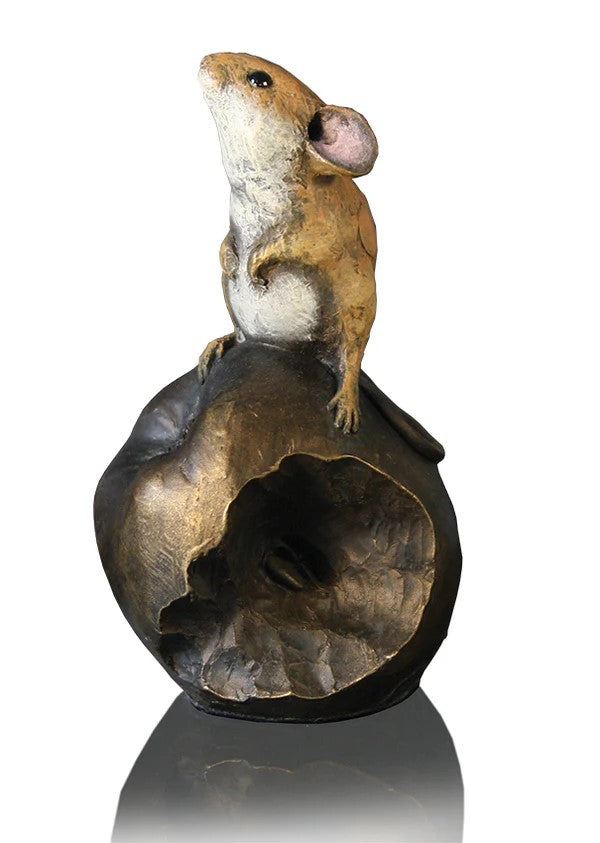 Richard Mouse Richard Cooper Studio Bronze Mouse on Apple by Michael Simpson