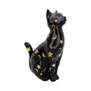 Black Cat With Gold Stars And Moons Figurine, Height 26cm