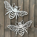 Large Bee decorations SET of 2 x 40cm metal fence wall art decor bee lover gift