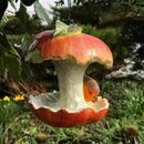 Vivid Arts Hanging Apple Bird Feeder - Red Apple with Robin