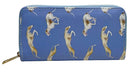 Ladies Greyhound Purse Wallet Black Blue zipped multi compartment Dog lover gift[Blue]