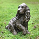 Sitting Spaniel figurine, large heavy weight home or garden decoration, 40cm
