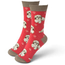 Shih Tzu Socks, women's one size, soft cotton mix, vibrant colours