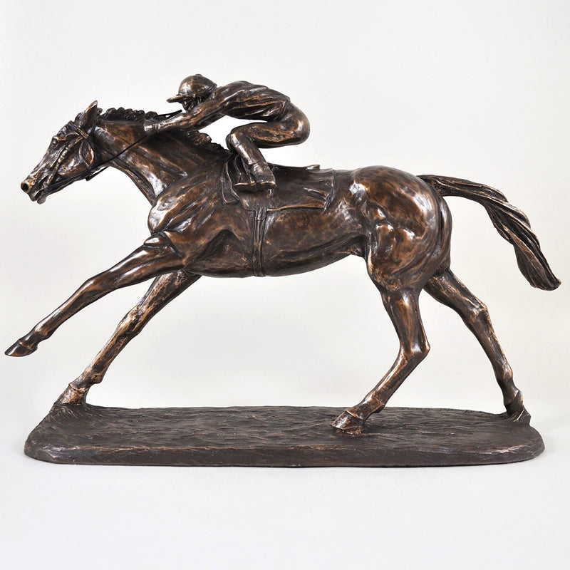 'On the Flat' by Harriet Glen racehorse figurine in cold cast bronze (35cm)