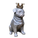 SET OF 3 Dog with gold Crown ornaments home decor Bulldog Pug Terrier lover gift