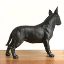 English Bull Terrier Sculpture Figurine, Dark Bronze Finish, Length 24cm