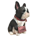 French Bulldog with 'Bone Jour!' play on words sign ornament, novelty Frenchie lover gift