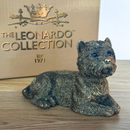Laying West Highland Terrier 'Westie' Dog figurine, Leonardo Reflections Bronzed, 13cm, gift boxed