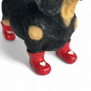 SPECIAL 'LOVE DOGS' EDITION Dachshund in Red Wellington Boots WITH HEARTS 'Welly Dog' figurine Valentine's Gift (25cm)