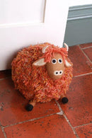 Pachamama Highland Cow Doorstop, Heavy Weight Colourful Felted Wool
